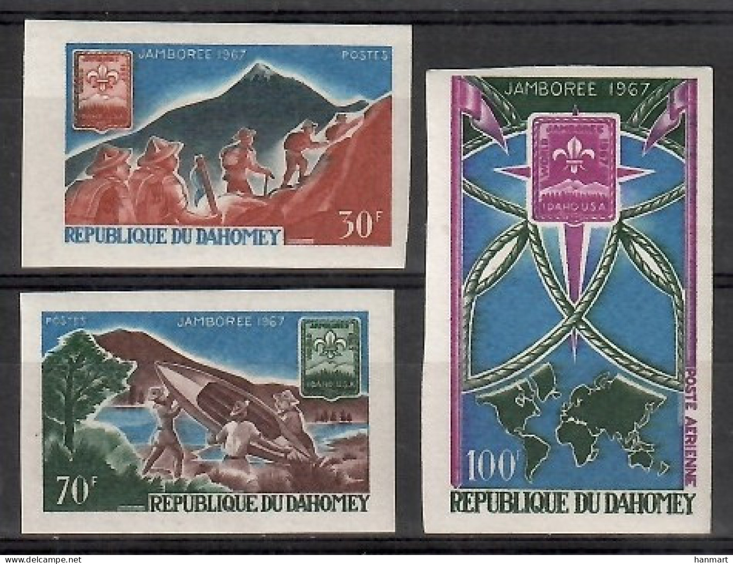 Dahomey 1967 Mi 321-323B MNH  (ZS5 DHY321-323B) - Unused Stamps