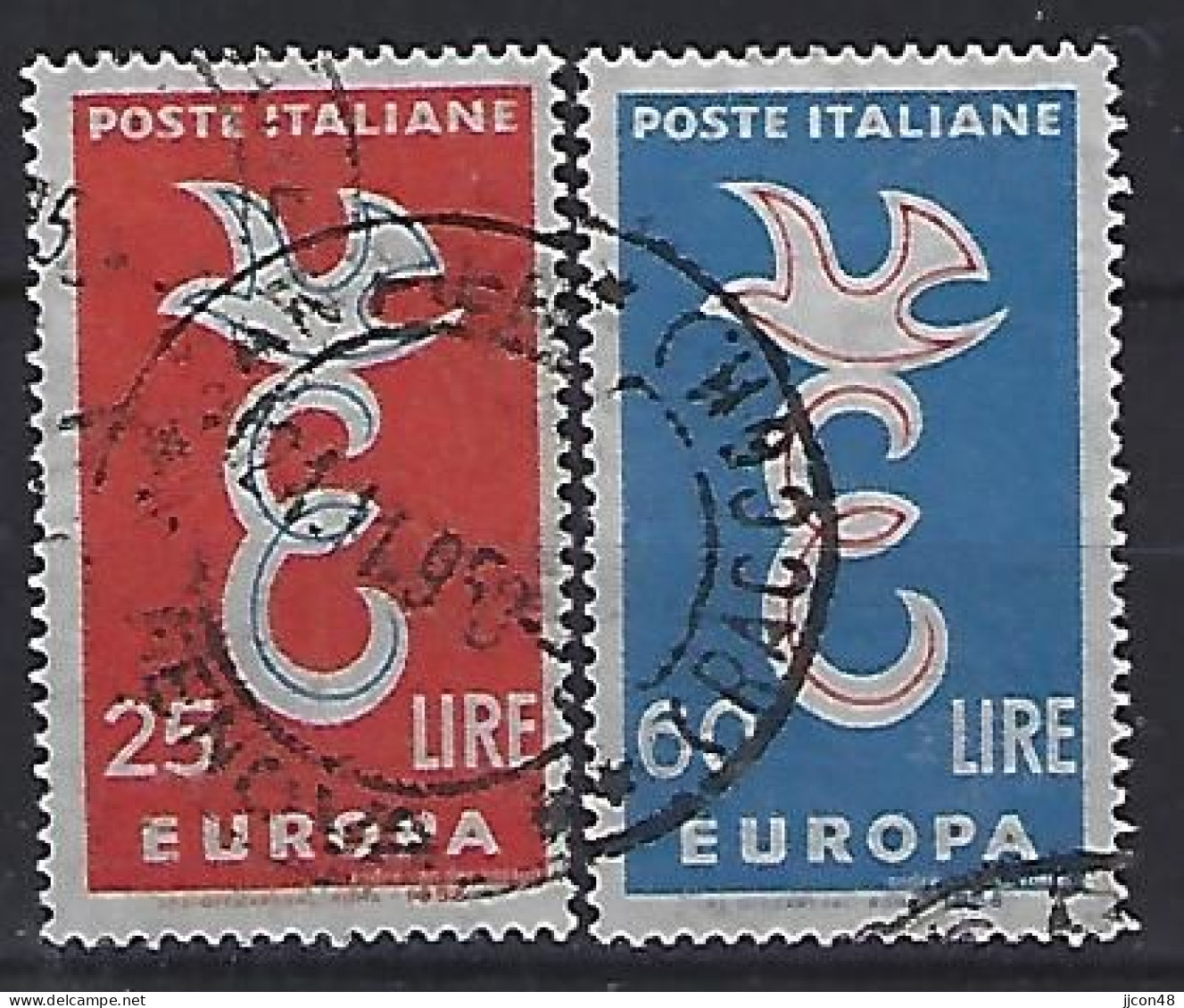 Italy 1958  Europa  (o) Mi.1016-1017 - 1946-60: Gebraucht