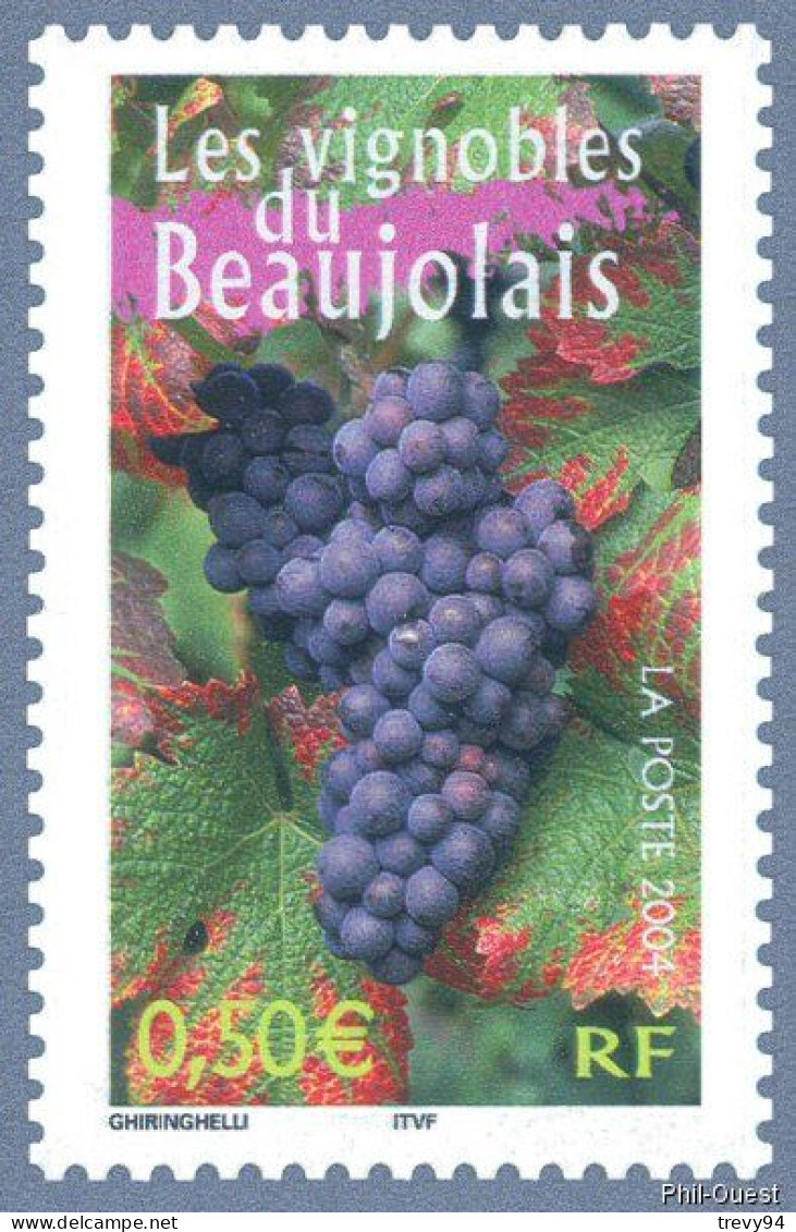 Timbre 2004 - Portraits De Régions N° 3 - France à Vivre Vignoble Du Beaujolais - N° 3648 - Nuevos