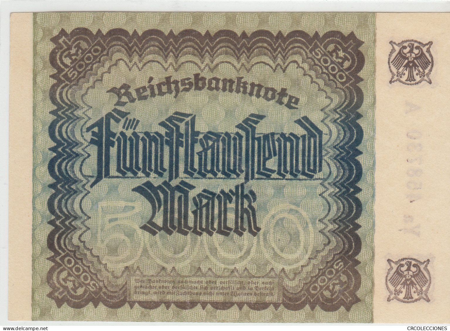BILLETE ALEMANIA 5.000 MARCOS 1922 - Other - Europe