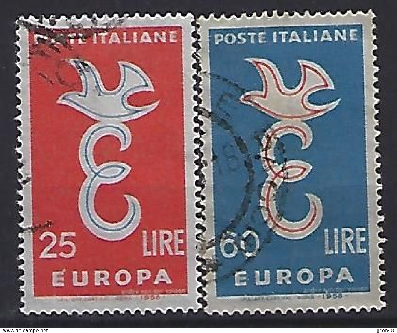 Italy 1958  Europa  (o) Mi.1016-1017 - 1946-60: Used