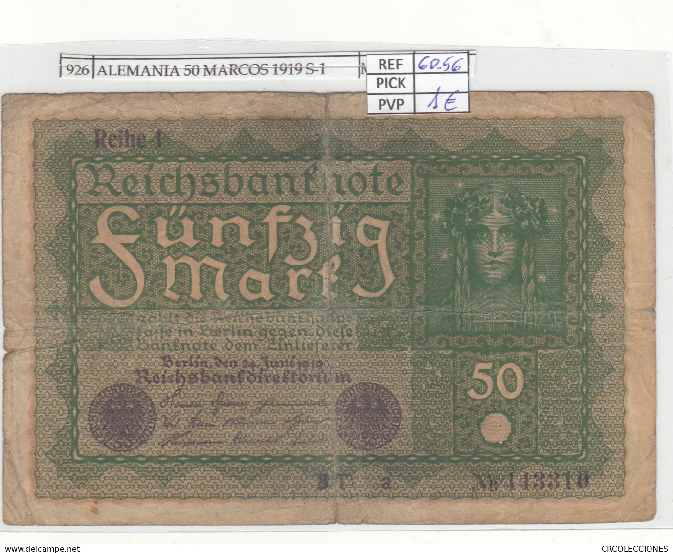 BILLETE ALEMANIA 50 MARCOS 1919 P-66/1 - Andere - Europa