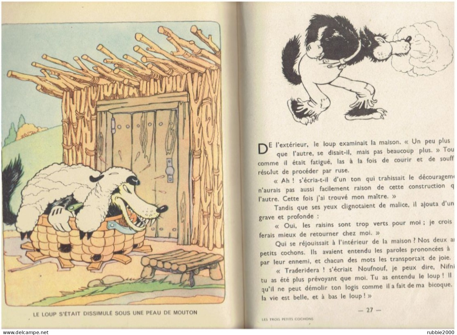 LES TROIS PETITS COCHONS TIRES DU FILM DE WALT DISNEY COPYRIGHT 1940 DEPOT LEGAL 1° TRIMESTRE 1949 IMPRIM.  GEORGES LANG - Disney