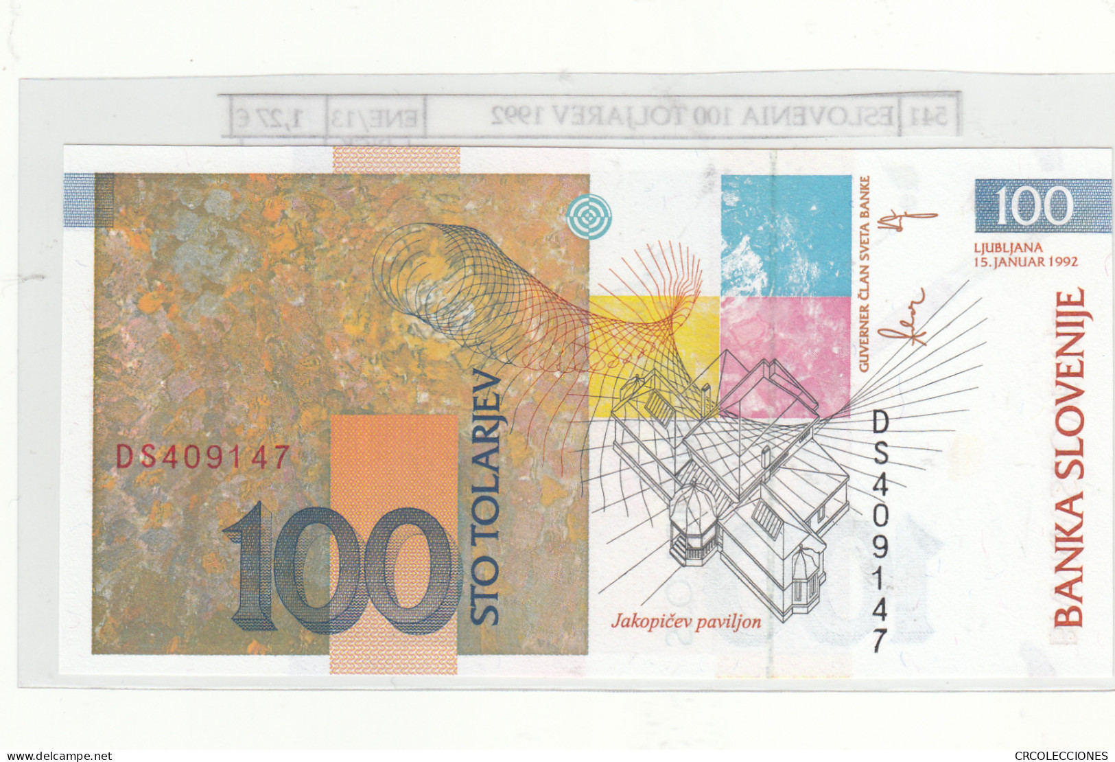 BILLETE ESLOVENIA 100 TOLJAREV 1992 P-14a - Sonstige – Europa