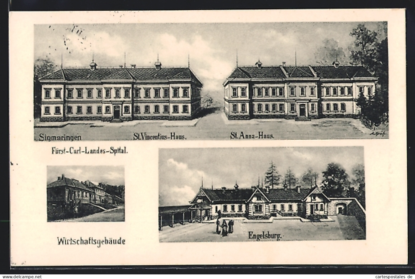 AK Sigmaringen, St. Vincentius-Haus, St. Anna-Haus, Engelsburg Und Wirtschaftsgebäude  - Sigmaringen