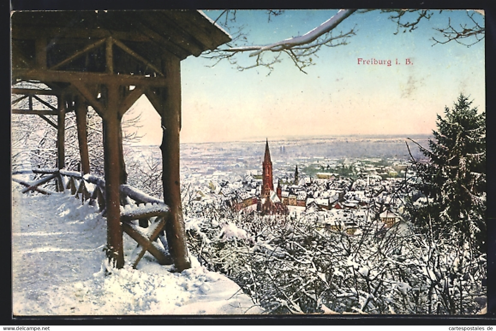 AK Freiburg I. B., Ortsansicht Im Winter  - Freiburg I. Br.