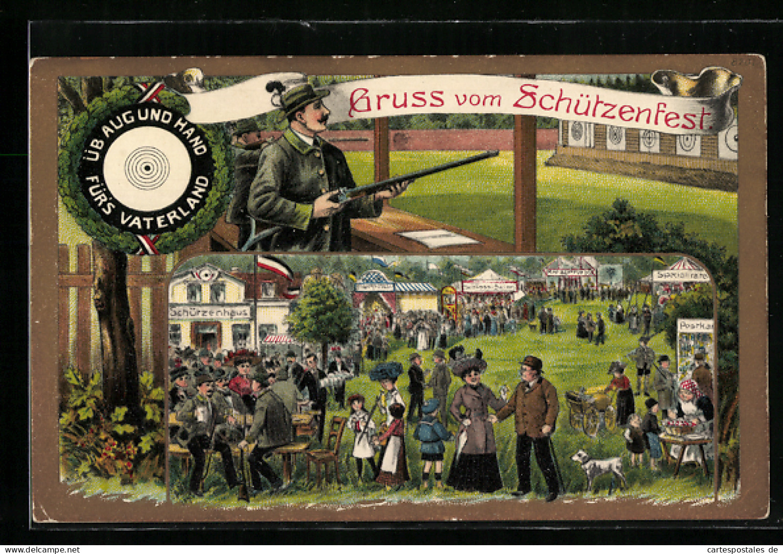 Künstler-AK Bruno Bürger & Ottillie Nr. 8201: Dresdener Vogelwiese, Festplatz  - Hunting