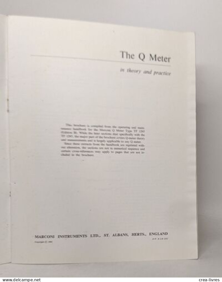 The Q Meter In Theory And Practice - Sciences