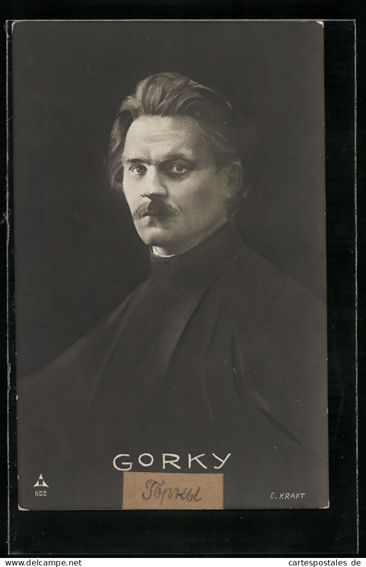 AK Maxim Gorki, Portrait Des Jungen Dichters  - Schrijvers