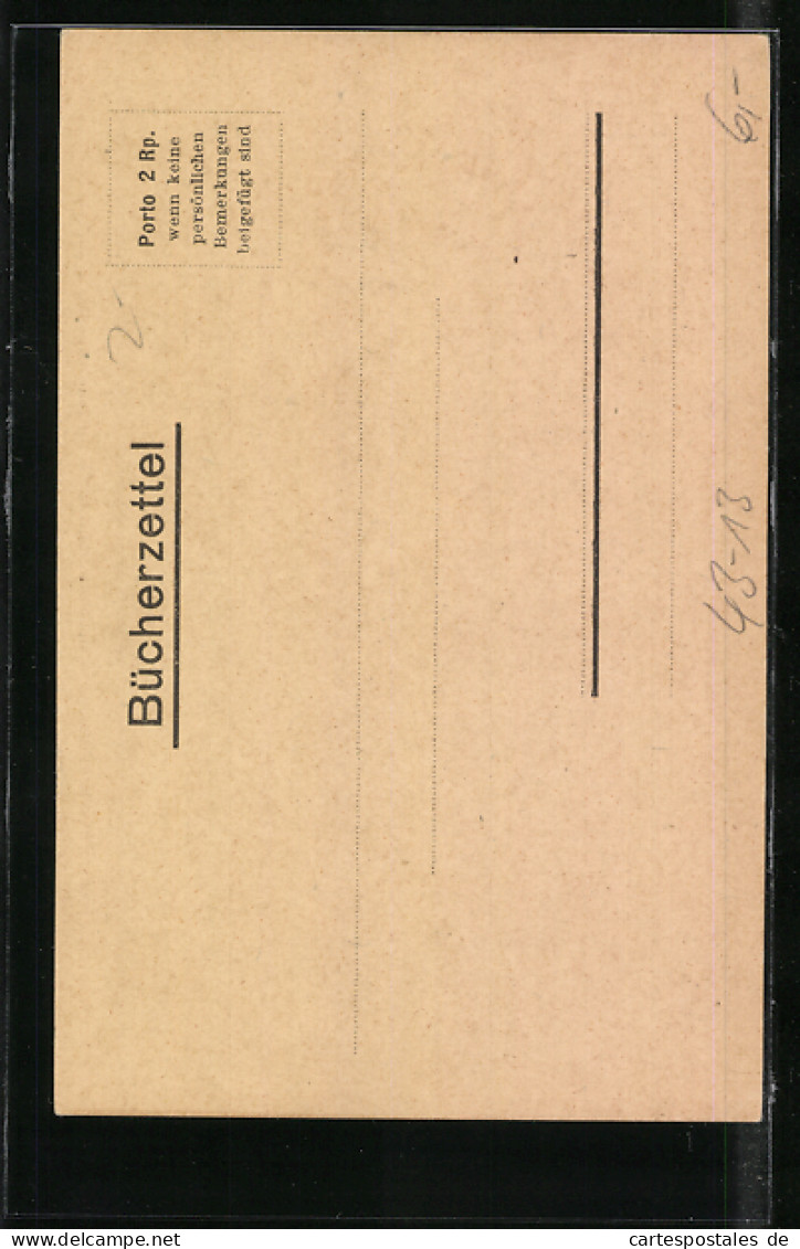 AK Bestell-Karte, Einteilung Der Schweizerischen Armee Pro 1909, Bachofen, Bibliothek  - Bibliotecas