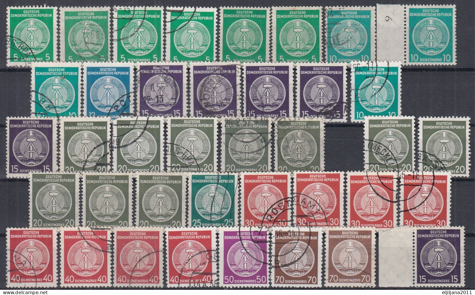 DDR - East Germany 1954 - 1957 ⁕ Official / Dienstmarke ⁕ 39v ( 30v Used + 9v MH ) - Oblitérés