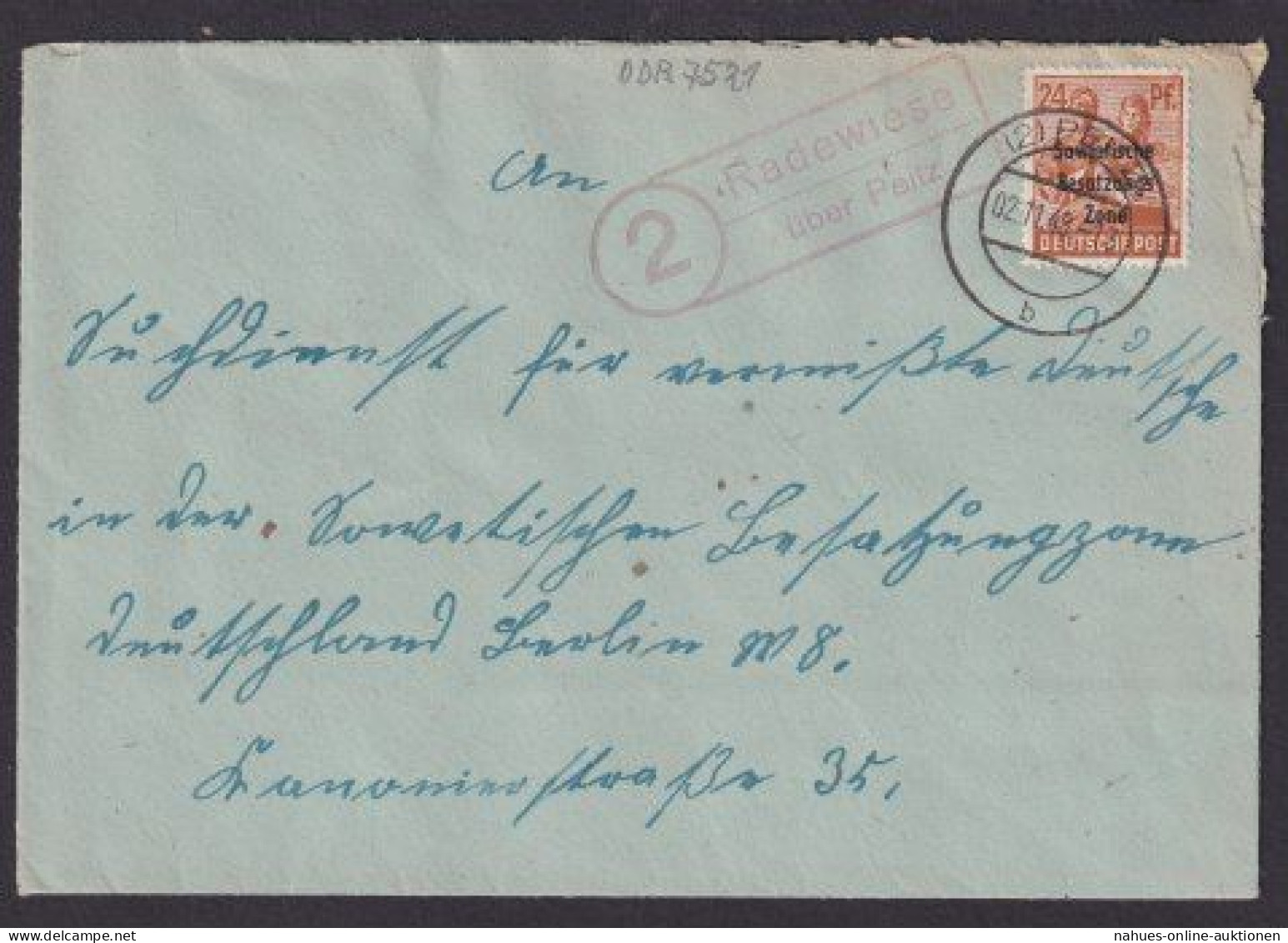 Radewiese über Peitz Brandenburg Brief SBZ Brief Mit Landpoststempel - Other & Unclassified