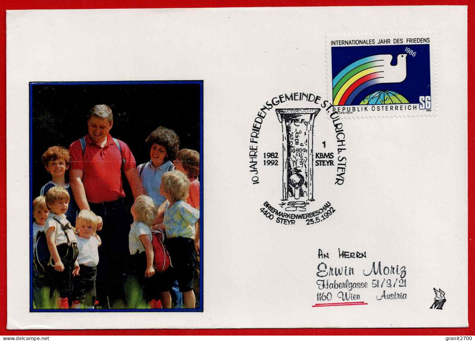 Brief Mit Stempel 10 Jahre Friedensgemeinde St. Ulrich B. Steyr  Vom 25.5.1992 - Brieven En Documenten