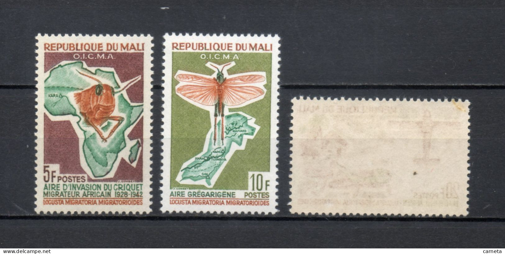 MALI  N° 60 à 62   NEUFS SANS CHARNIERE  COTE 4.00€    LUTTE CONTRE LE CRIQUET INSECTE ANIMAUX  VOIR DESCRIPTION - Mali (1959-...)