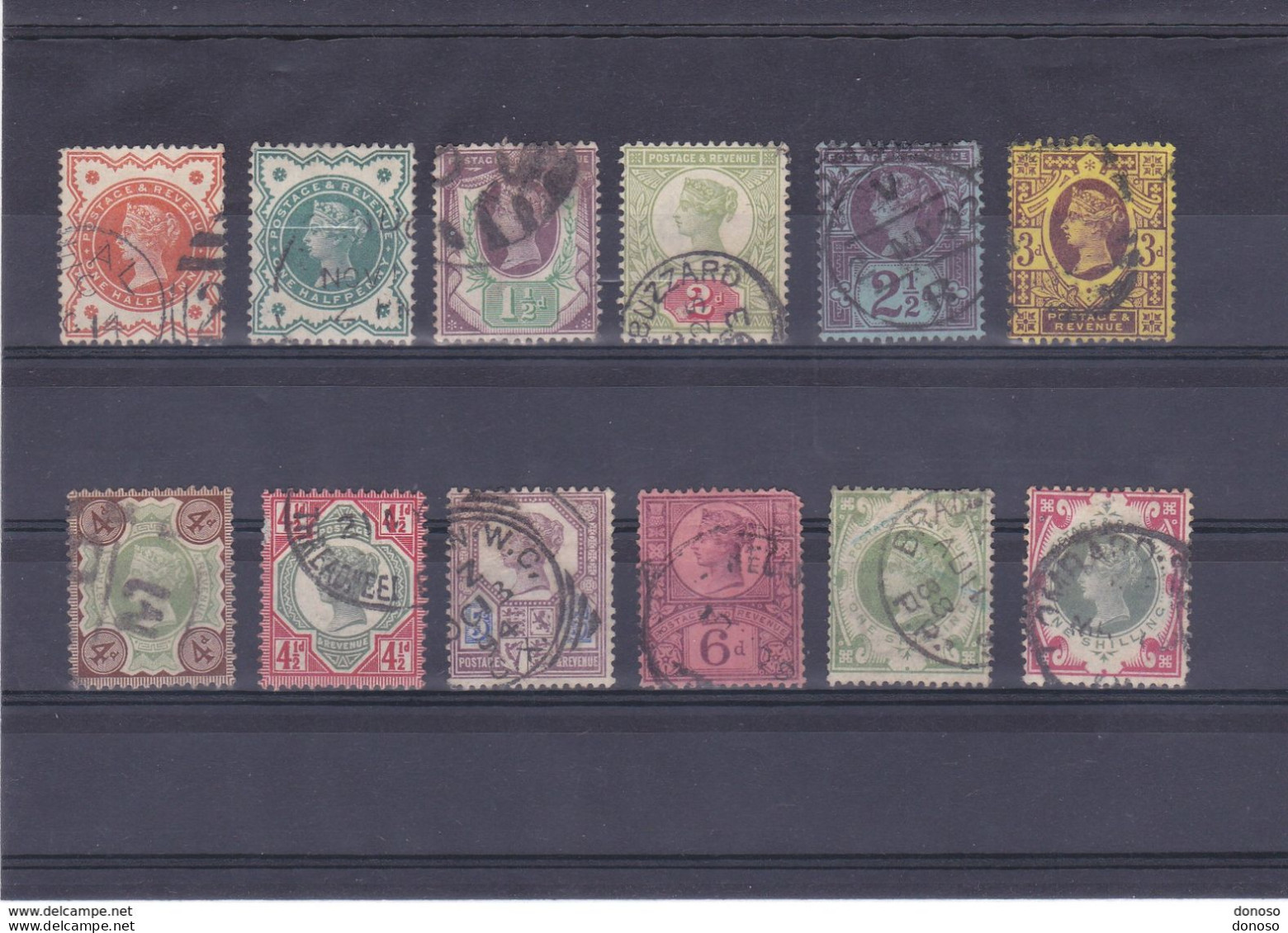 GB 1887 VICTORIA Yvert 91-100 + 103-104 Oblitéré, Used Cote : 305 Euros - Used Stamps