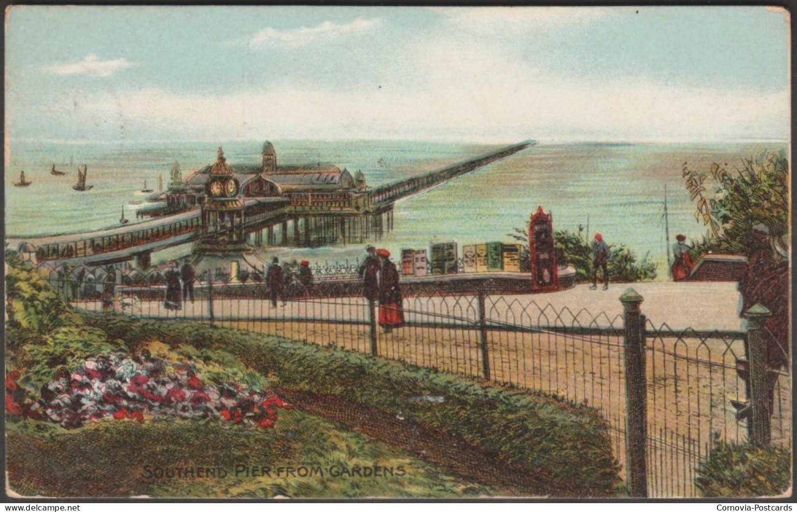 Southend Pier From Gardens, Essex, 1907 - Hildesheimer Postcard - Southend, Westcliff & Leigh