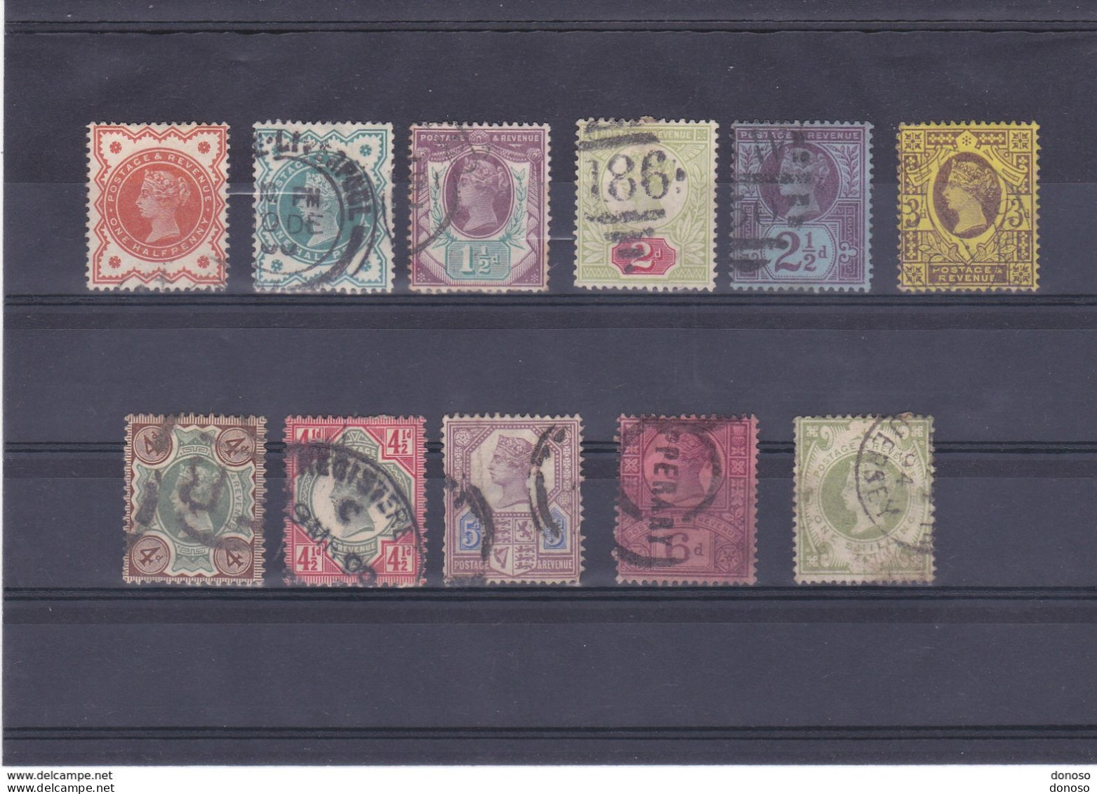 GB 1887 VICTORIA  Yvert 91-100 + 103 Oblitérés Cote : 185 Euros - Used Stamps