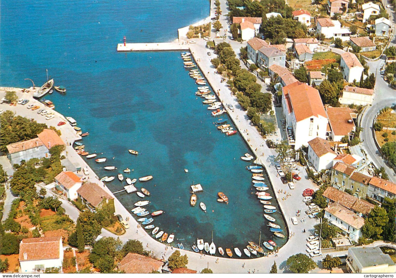 Navigation Sailing Vessels & Boats Themed Postcard Malinska Harbour Aerial - Velieri
