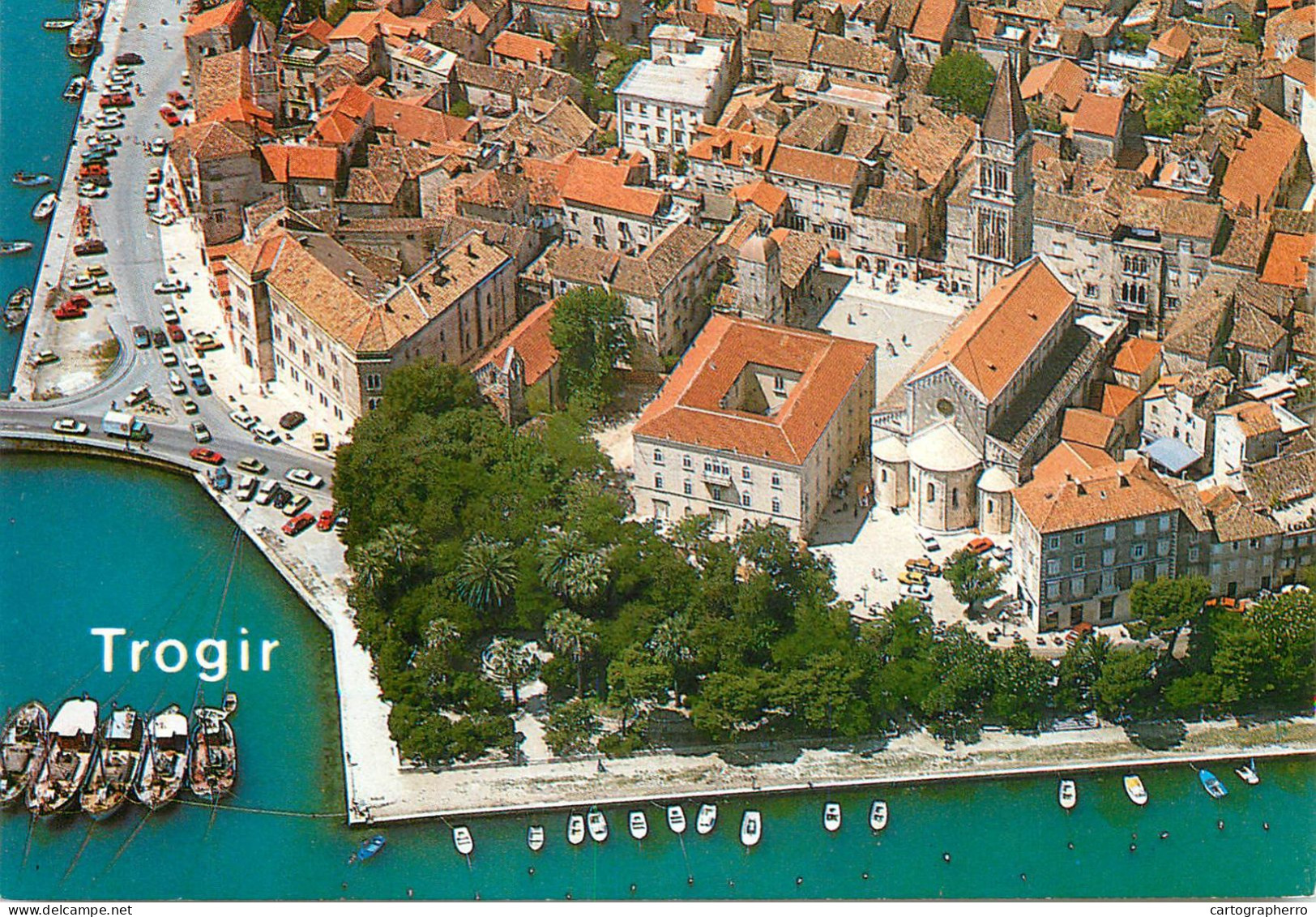 Navigation Sailing Vessels & Boats Themed Postcard Trogir Harbour Aerial - Velieri