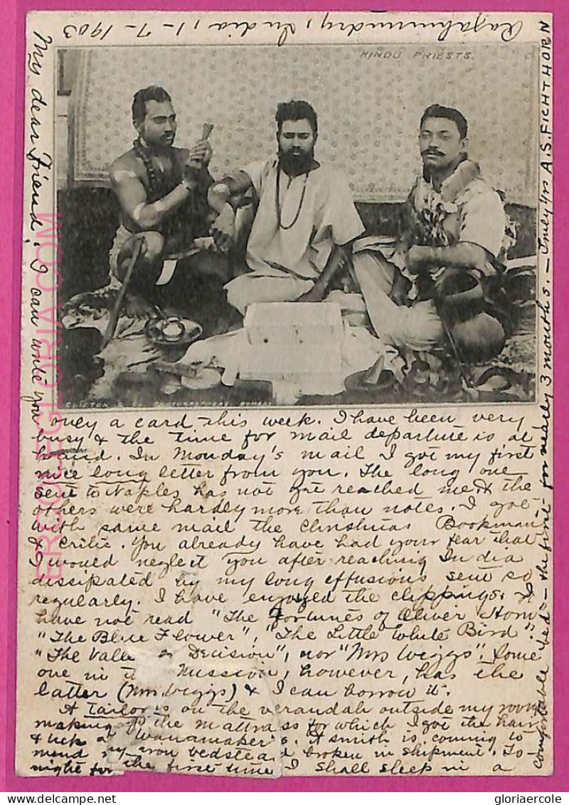 Ag3819  - INDIA - VINTAGE POSTCARD - 1903 -  ETHNIC - Inde