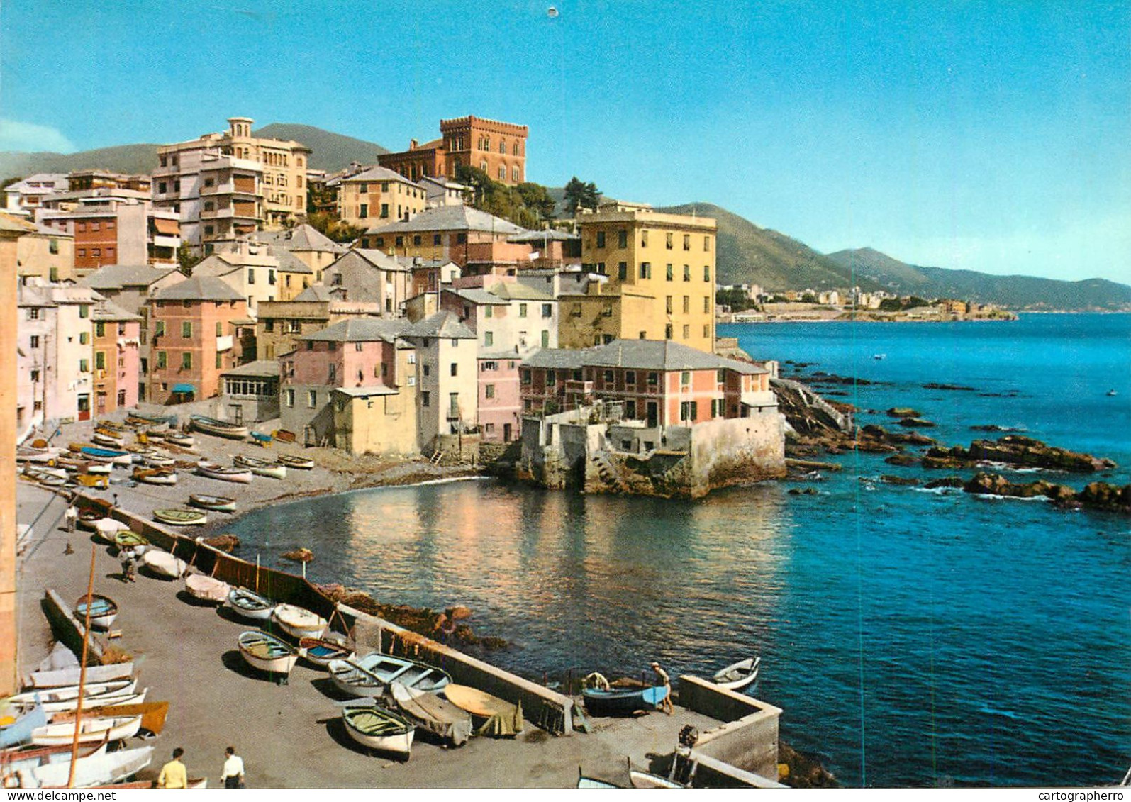 Navigation Sailing Vessels & Boats Themed Postcard Genova Boccadasse 1959 - Voiliers