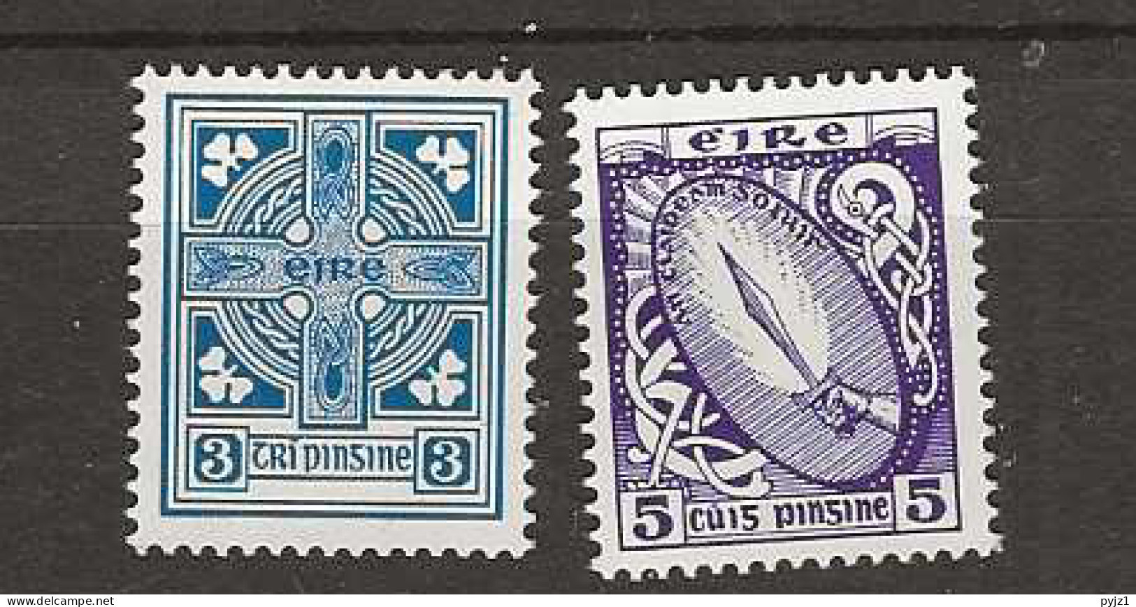 1967 MNH Ireland Mi 76-D, 78-D - Unused Stamps