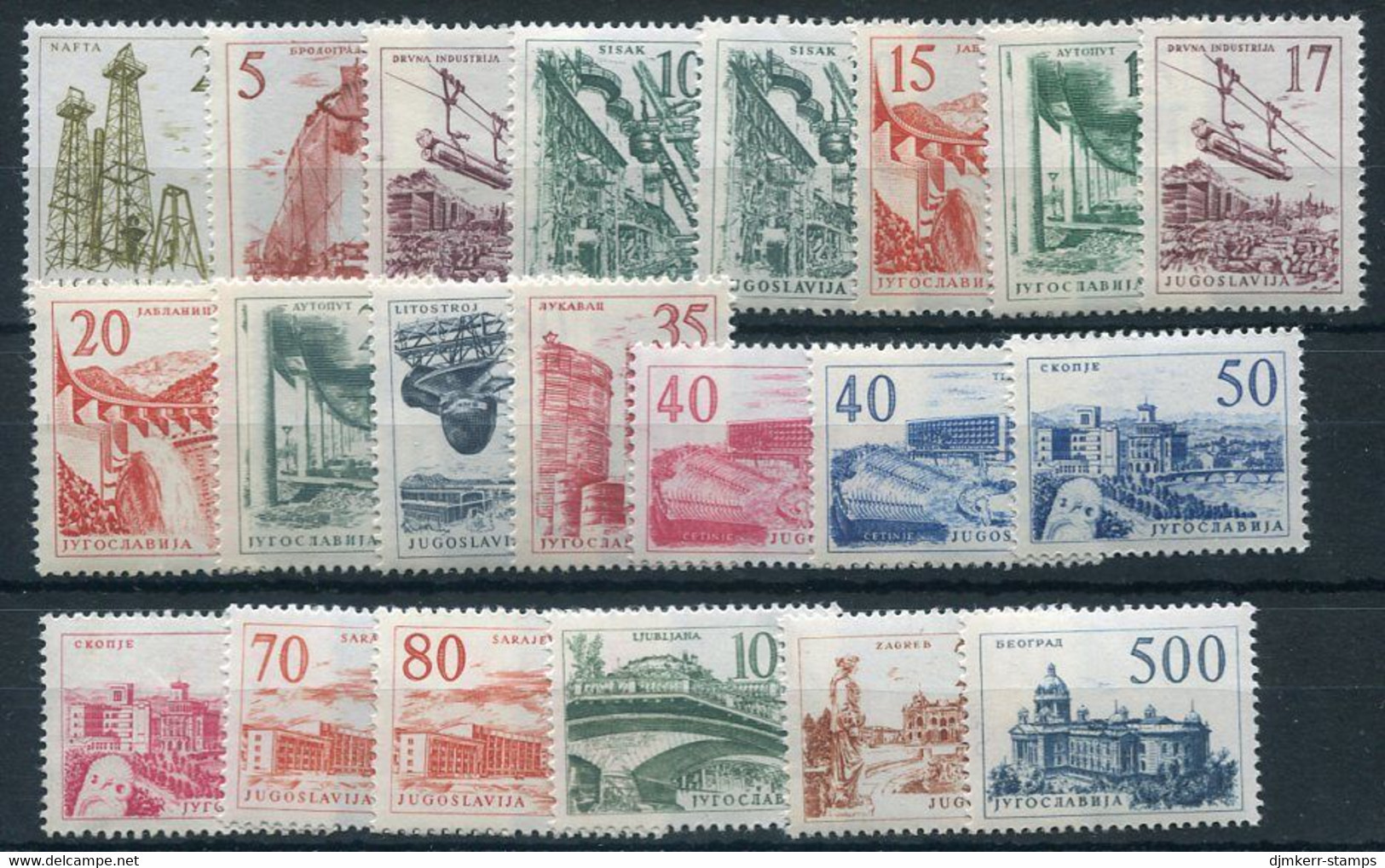 YUGOSLAVIA 1958-59 Definitive: Technology And Architecture (21) MNH / **.  Michel 854-67, 891-97 - Nuovi