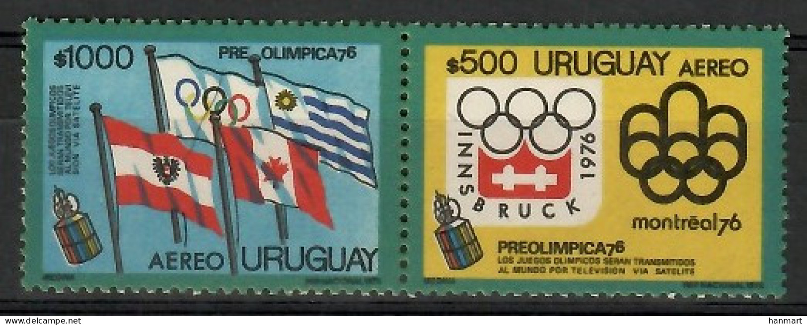 Uruguay 1975 Mi 1352-1353 MNH  (ZS3 URGpar1352-1353) - Zomer 1976: Montreal