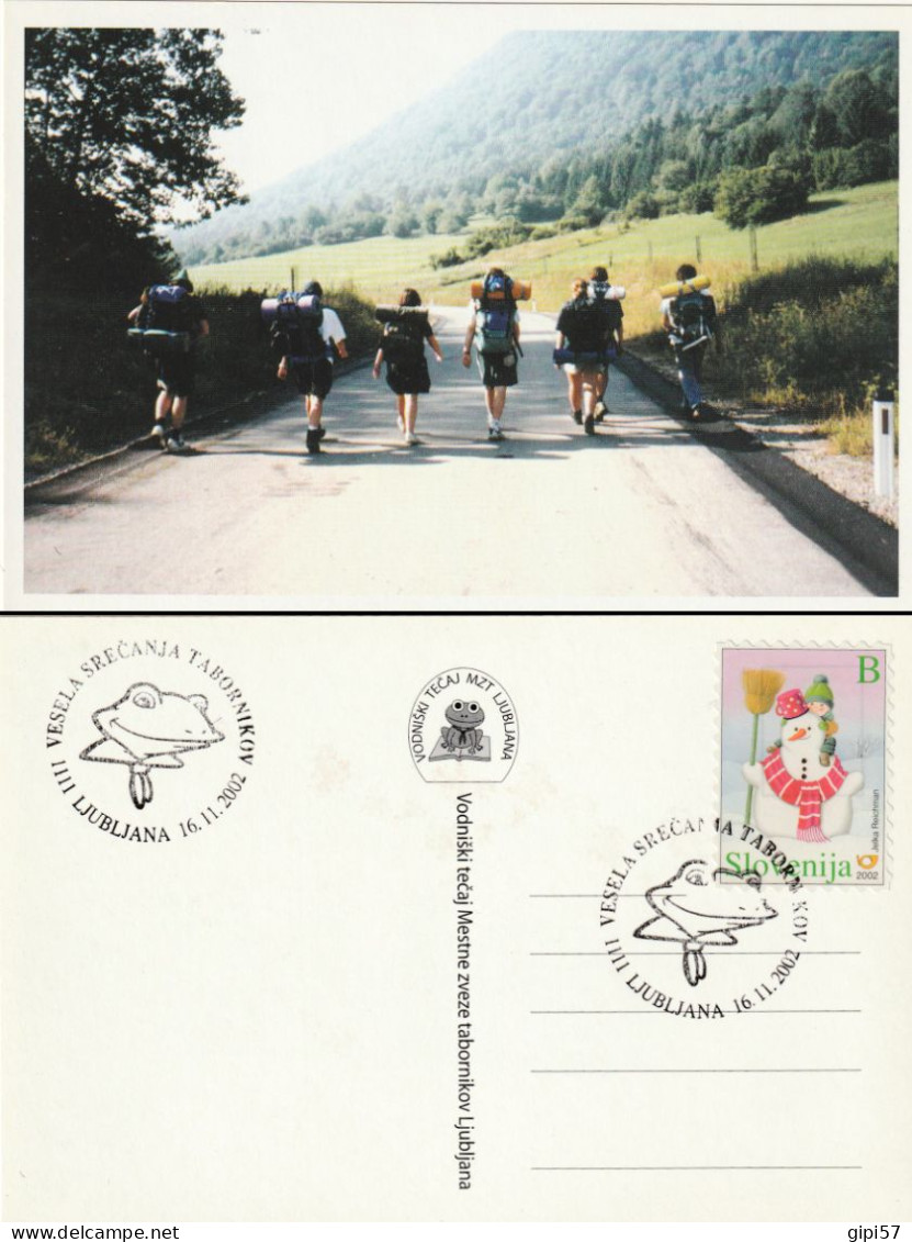 SCOUT SLOVENIA 2002 CARD SPECIAL CANCEL LUBIANA - Slovenië