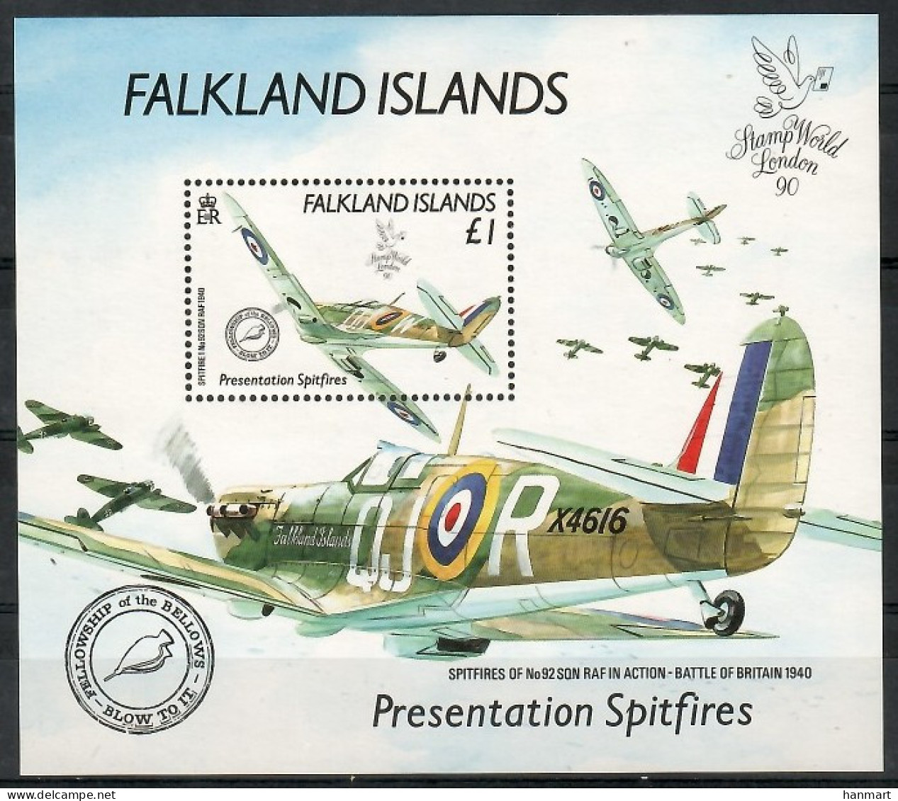 Falkland Islands 1990 Mi Block 7 MNH  (ZS7 FLKbl7) - Other & Unclassified