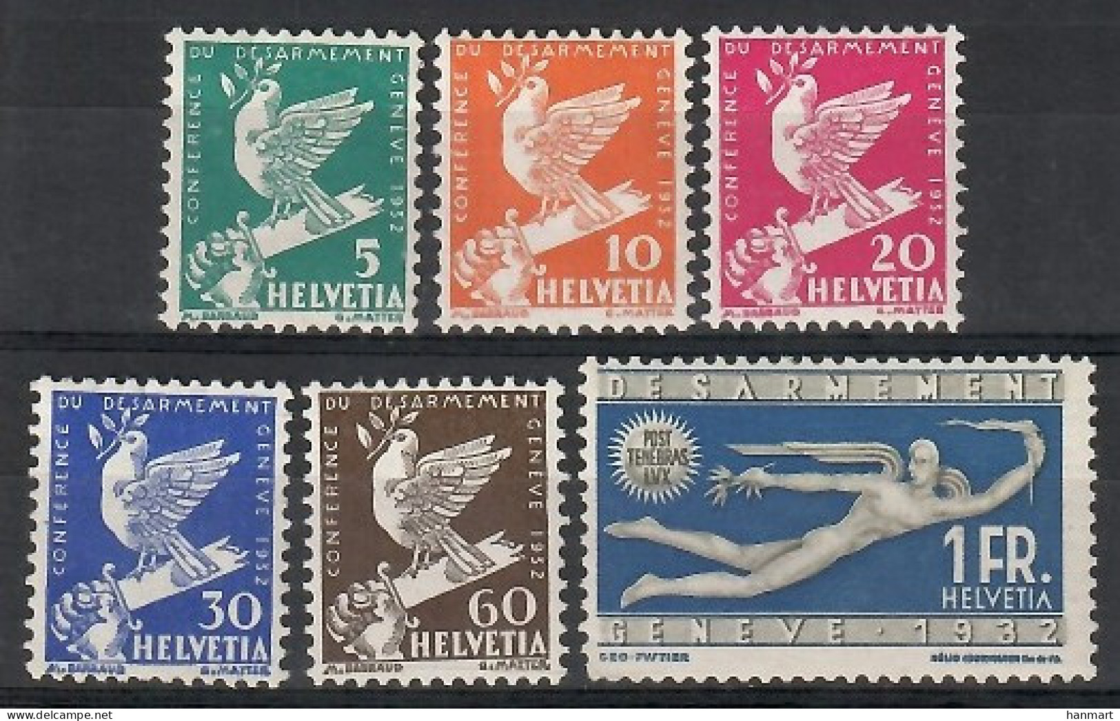 Switzerland 1932 Mi 250-255 Mh - Mint Hinged  (PZE1 SWT250-255) - Andere