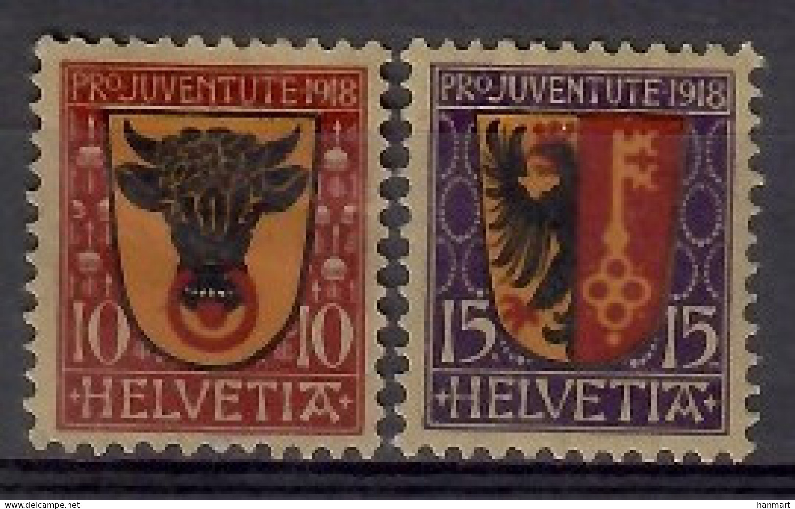 Switzerland 1918 Mi 143-144 Mh - Mint Hinged  (PZE1 SWT143-144) - Timbres