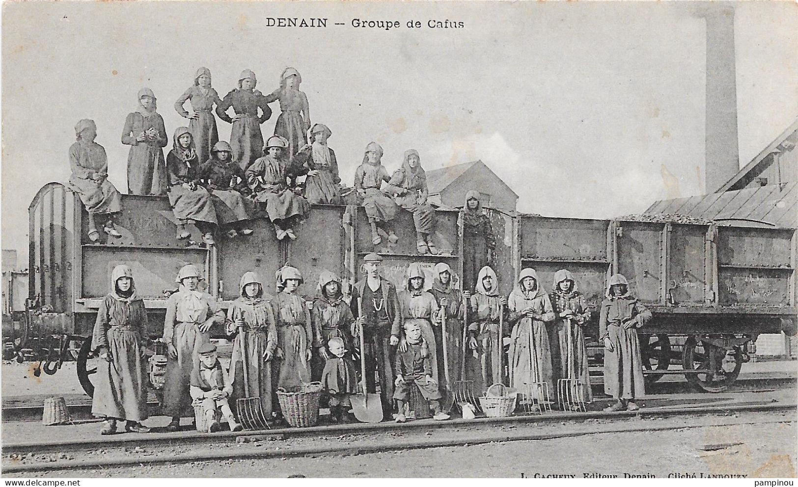 59 - DENAIN - Groupe De Caffus - Mines, Mineurs - Denain