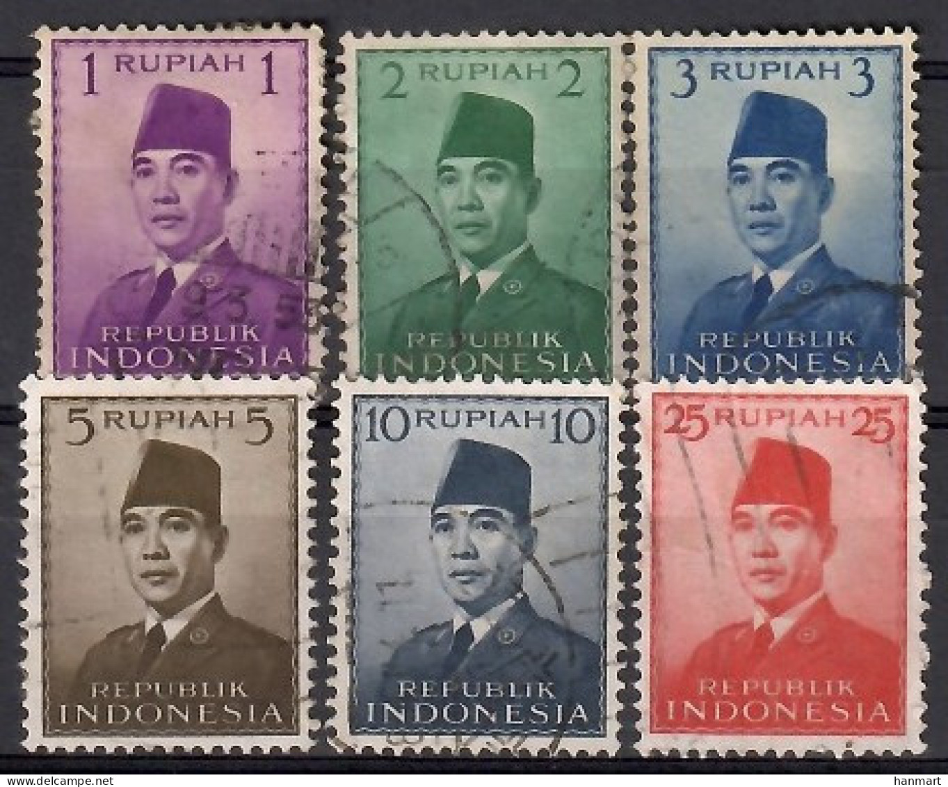 Indonesia 1951 Mi 82-88 Cancelled  (SZS8 INS82-88) - Sonstige & Ohne Zuordnung