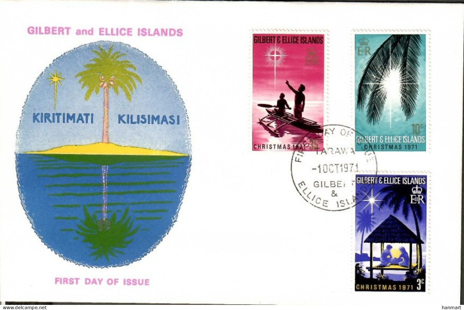 Gilbert And Ellice Islands 1971 Mi 185-187 FDC  (FDC ZS7 WGE185-187) - Christmas