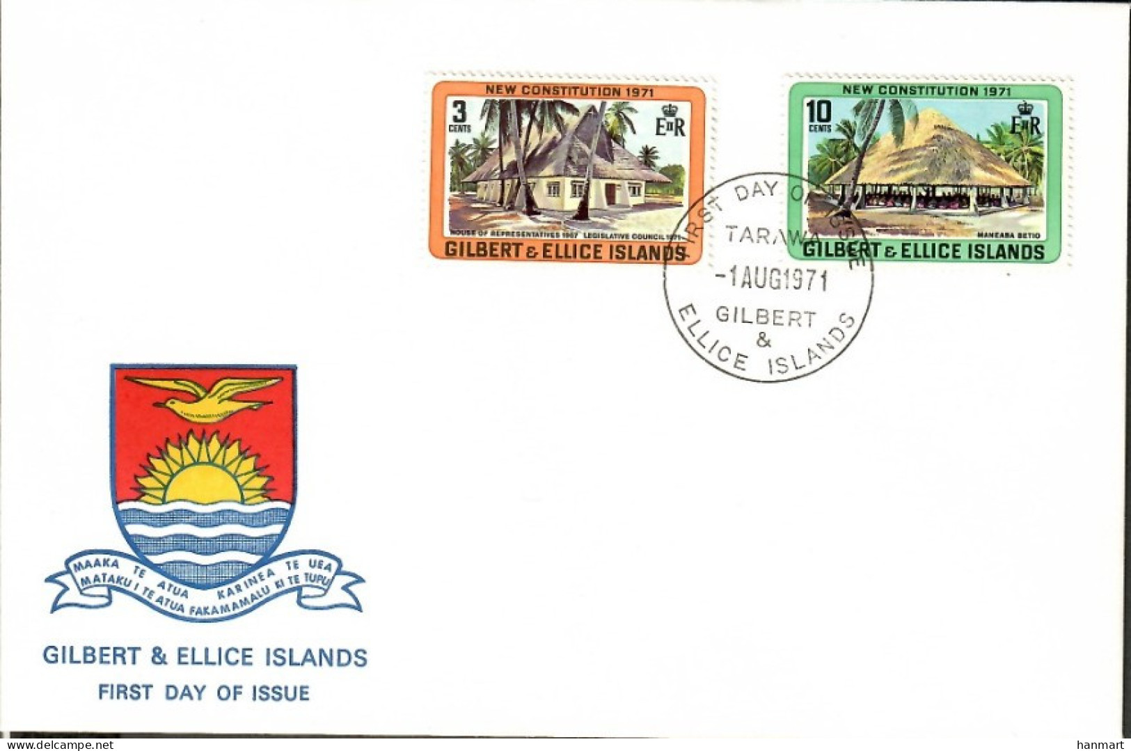 Gilbert And Ellice Islands 1971 Mi 183-184 FDC  (FDC ZS7 WGE183-184) - Autres