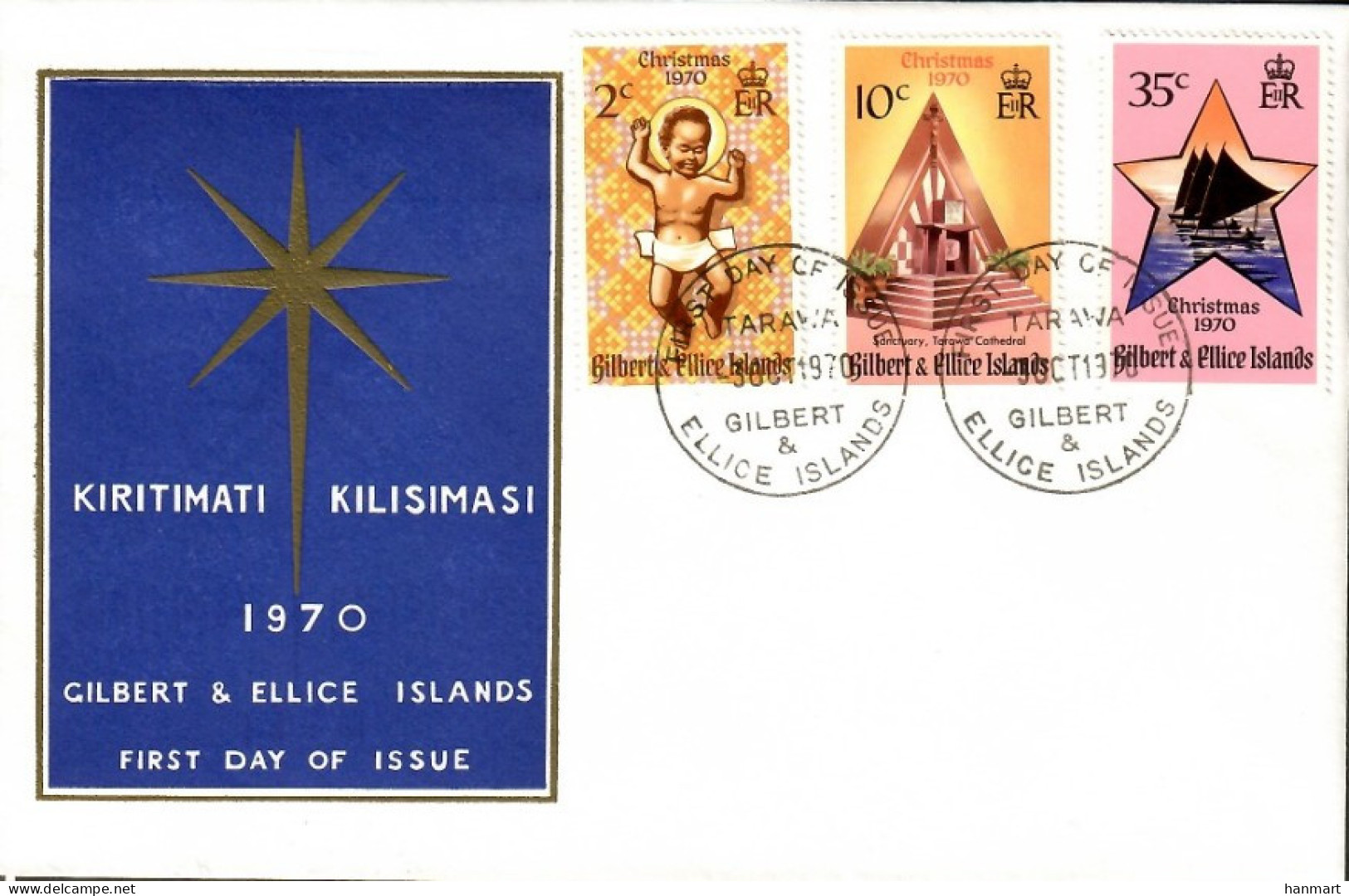 Gilbert And Ellice Islands 1970 Mi 165-167 FDC  (FDC ZS7 WGE165-167) - Navidad