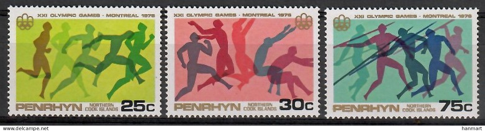 Penrhyn 1976 Mi 83-85 MNH  (ZS7 PNR83-85) - Ete 1976: Montréal