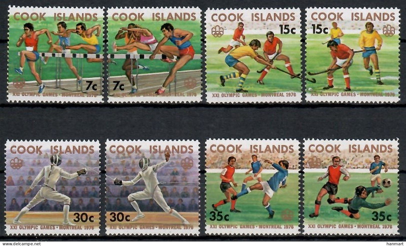 Cook Islands 1976 Mi 491-498 MNH  (ZS7 CKI491-498) - Jockey (sobre Hierba)