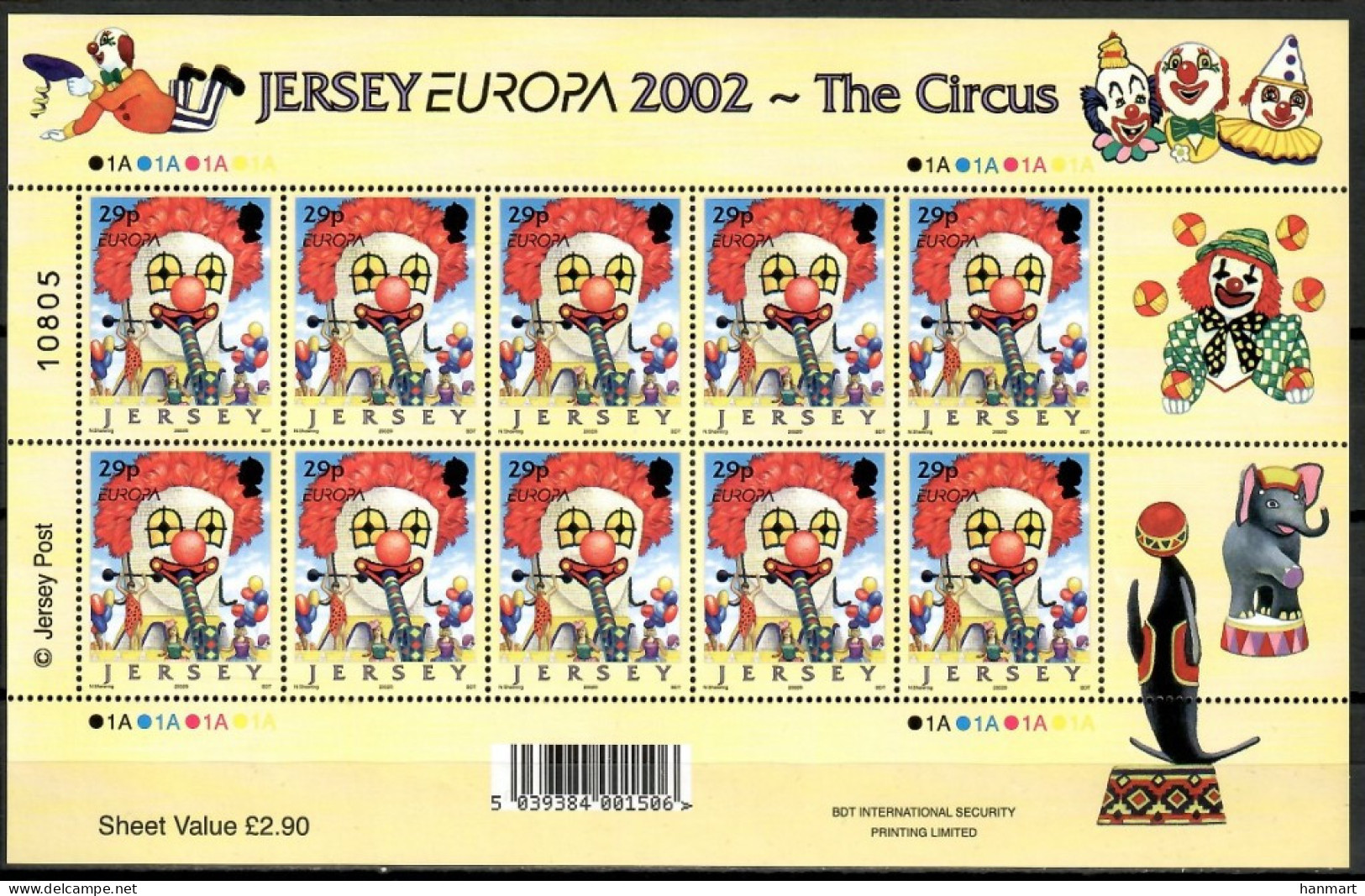 Jersey 2002 Mi Sheet 1020 MNH  (LZE3 JRSark1020) - Meereswelt