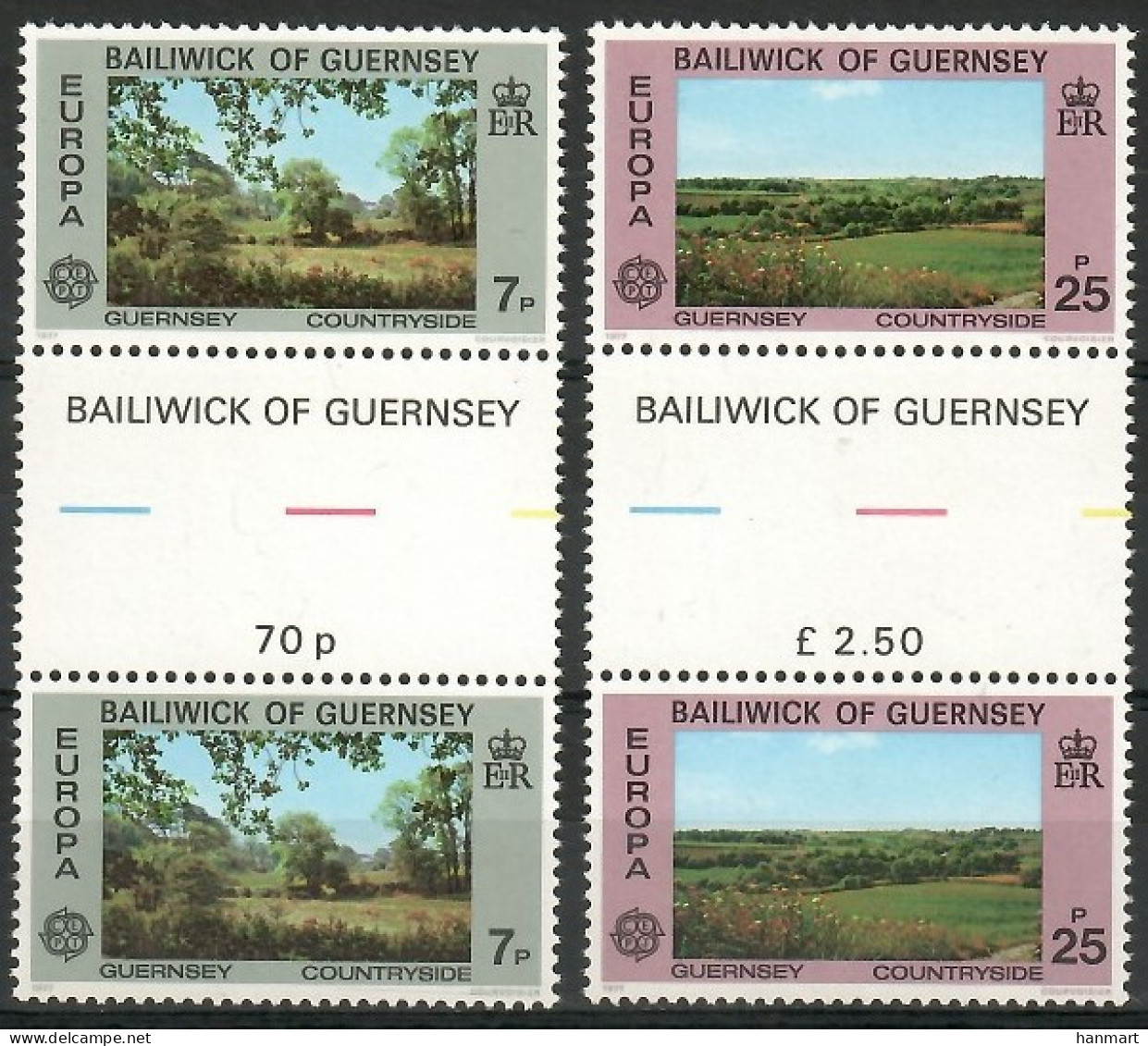 Guernsey 1977 Mi 147-148 MNH  (ZE3 GRNgut147-148a) - Arbres