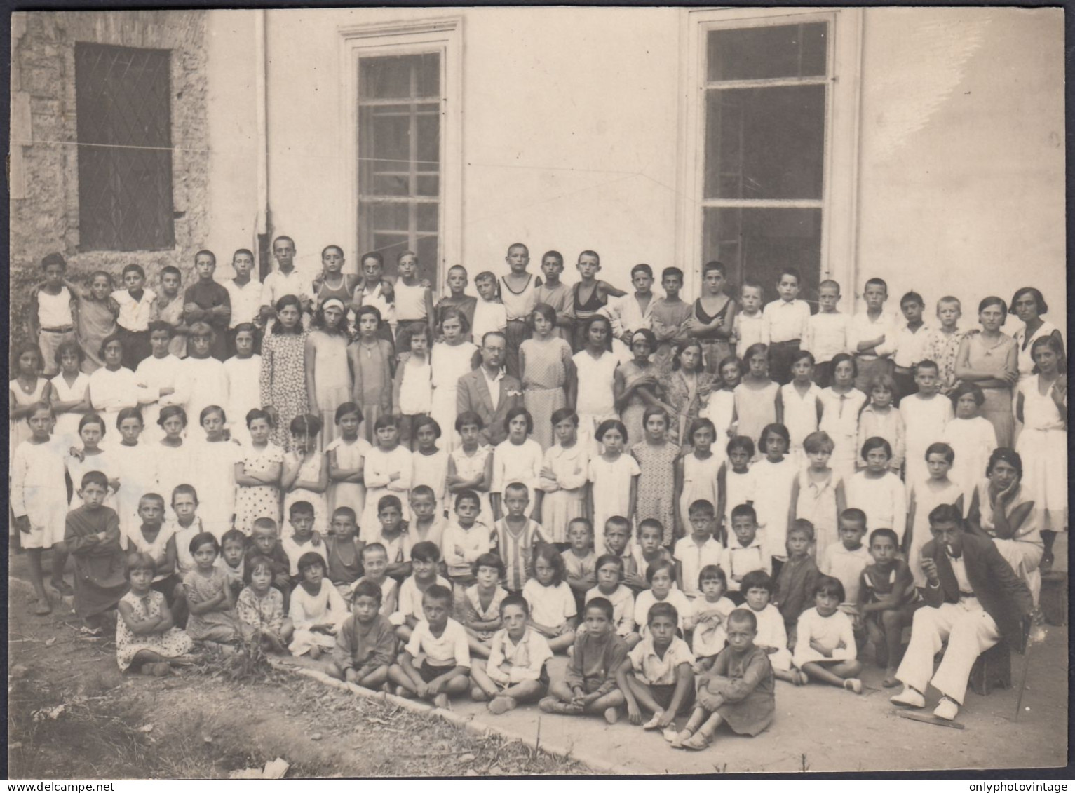 Gruppo Numeroso Di Studenti, 1920 Fotografia Epoca, Vintage Photo - Lugares