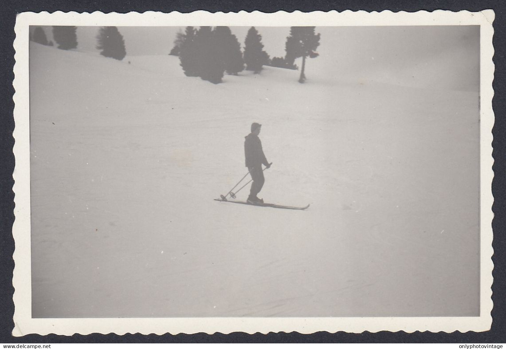 Sciatore Su Pista, Sport, 1950 Fotografia Epoca, Vintage Photo - Lugares