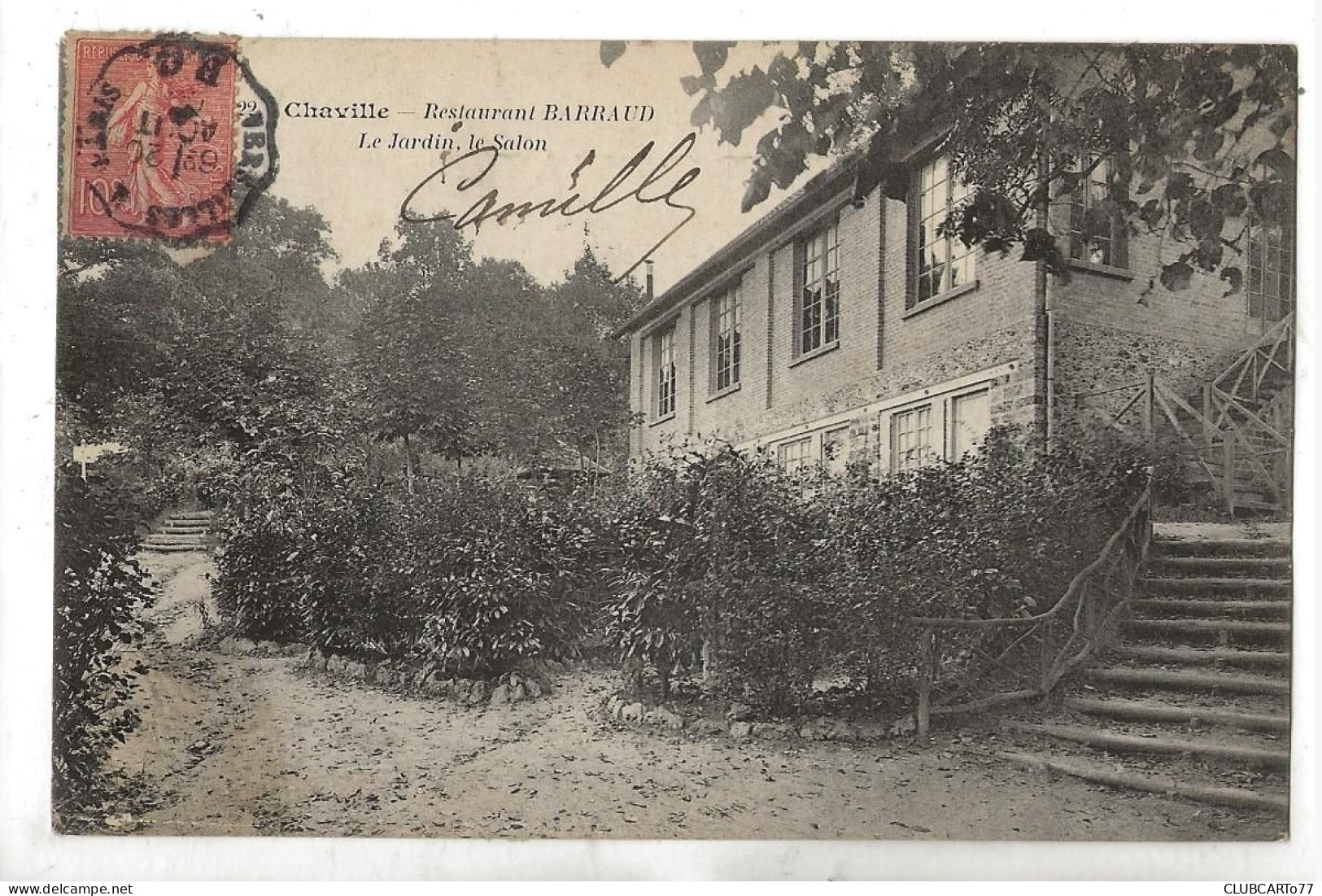 Chaville (92) : Le Restaurant Barraud Pris Des Jardins En 1910 PF. - Chaville