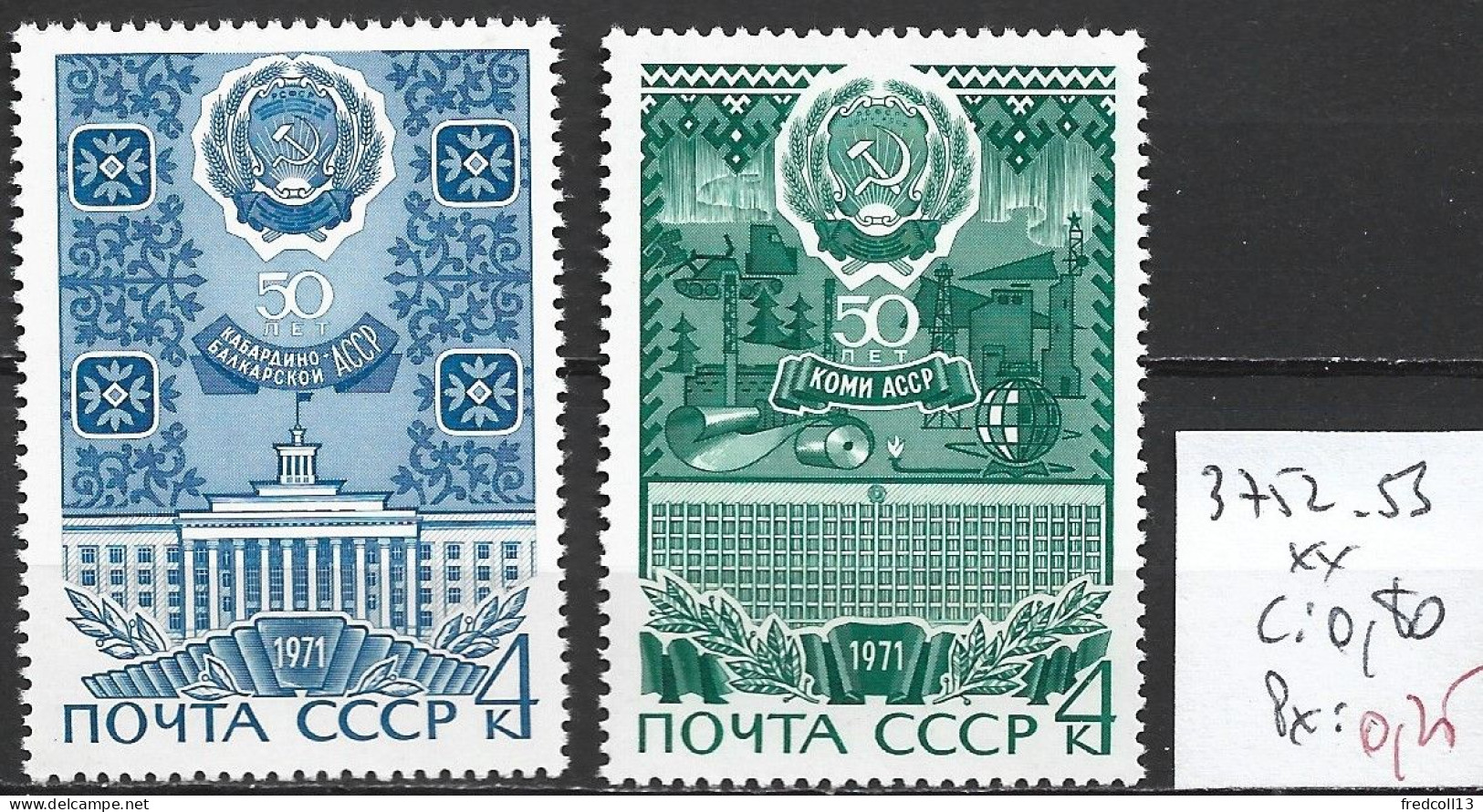 RUSSIE 3752-53 ** Côte 0.80 € - Nuovi