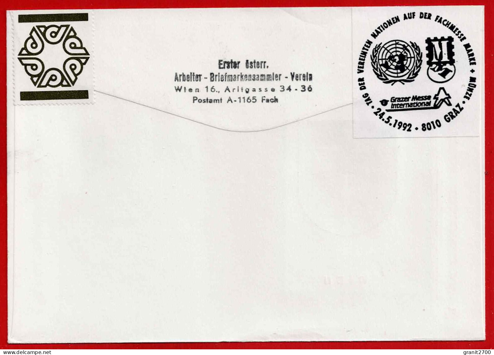 Brief Mit Stempel Tag Der Vereinten Nationen Auf Der Fachmesse Marke + Münze Graz Vom 24.5.1992 - Cartas & Documentos