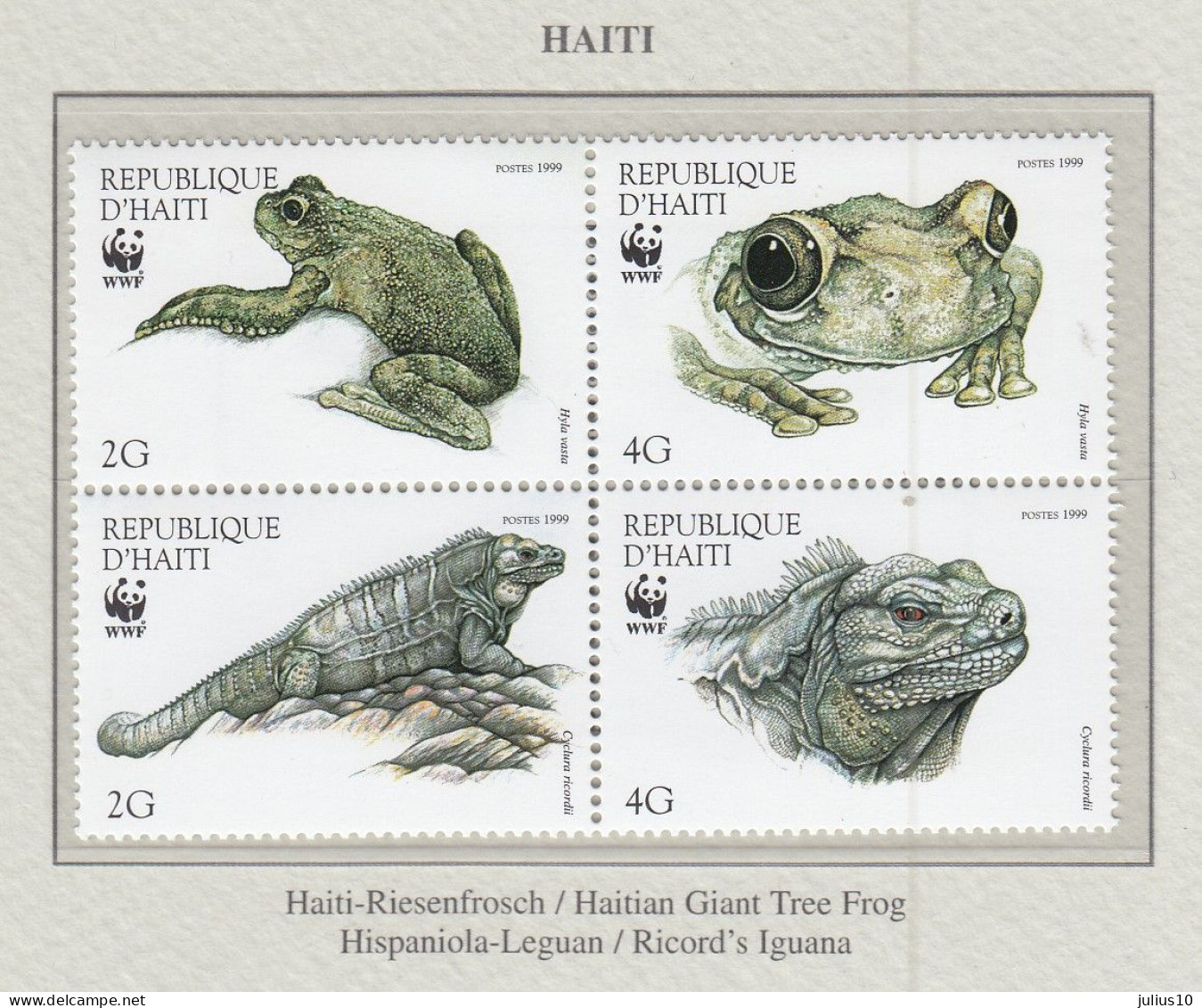 HAITI 1999 WWF Reptiles Iguana Mi 1588 - 1591 MNH(**) Fauna 608 - Andere & Zonder Classificatie