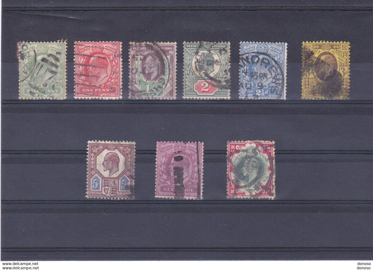 GB 1902 EDOUARD VII Yvert 106-111 +  113-114 + 117 Oblitéré, Used Cote : 165 Euros - Used Stamps