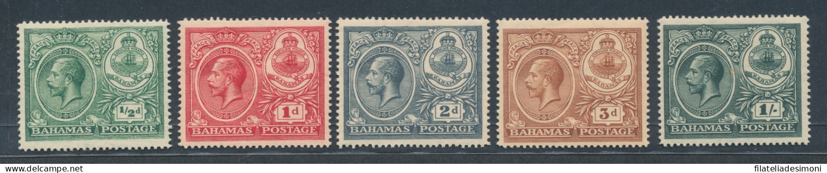 1920 Bahamas - Stanley Gibbons N. 106/110, MNH** - Otros & Sin Clasificación