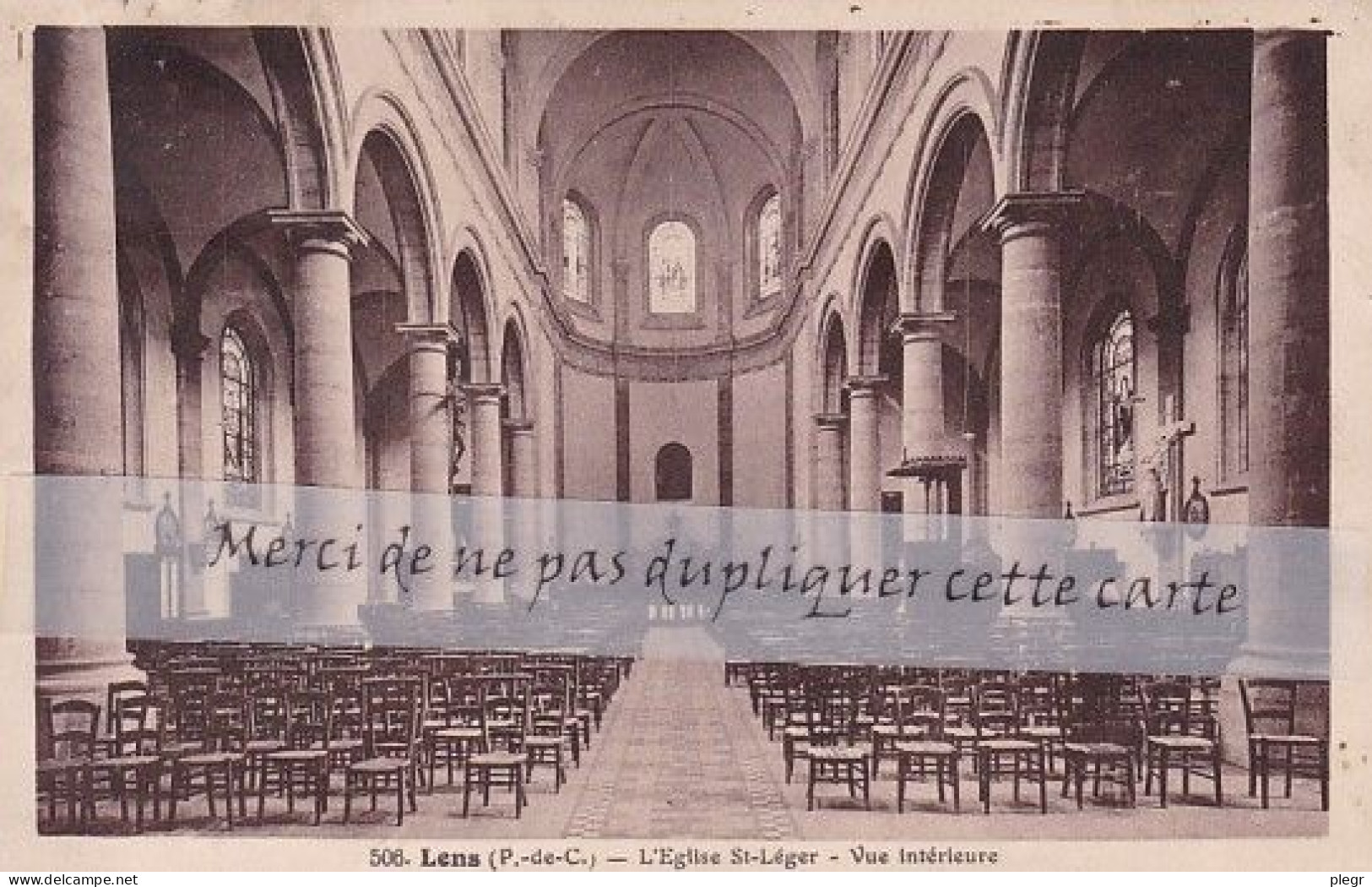 62498 01 26#3+20 - LENS * - L'EGLISE ST LEGER - VUE INTERIEURE - Lens